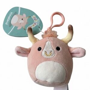 Squishmallows Howland Cow Plush Keychain 🩷 NWT Clip-On Mini| Kawaii Farm Animal
